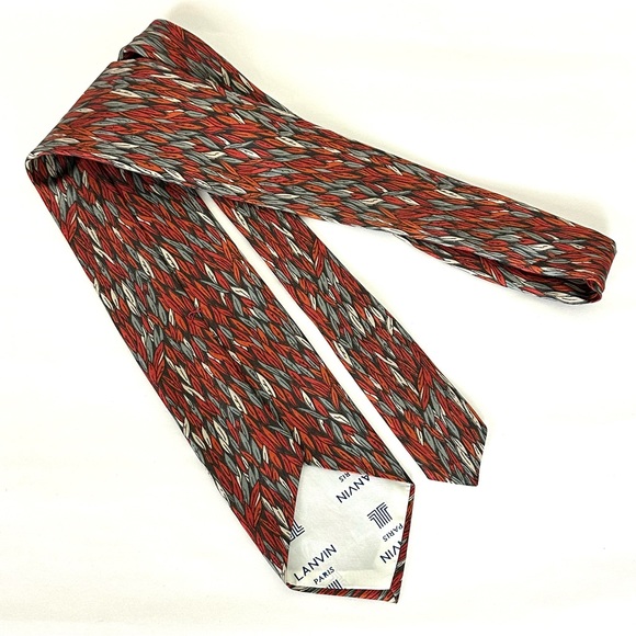 LANVIN PARIS Men’s Vintage Timeless Jacob Reed’s Sons Classic Luxury Tie - Picture 3 of 8